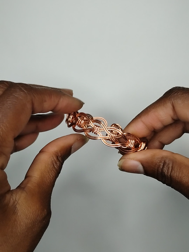 Wire wrapped copper bracelet. #SmallBusiness #smallbusinessowner #womenownedbusiness #jewelry #bracelet #handmadejewelry #jewelrybusiness #wirewrapping 