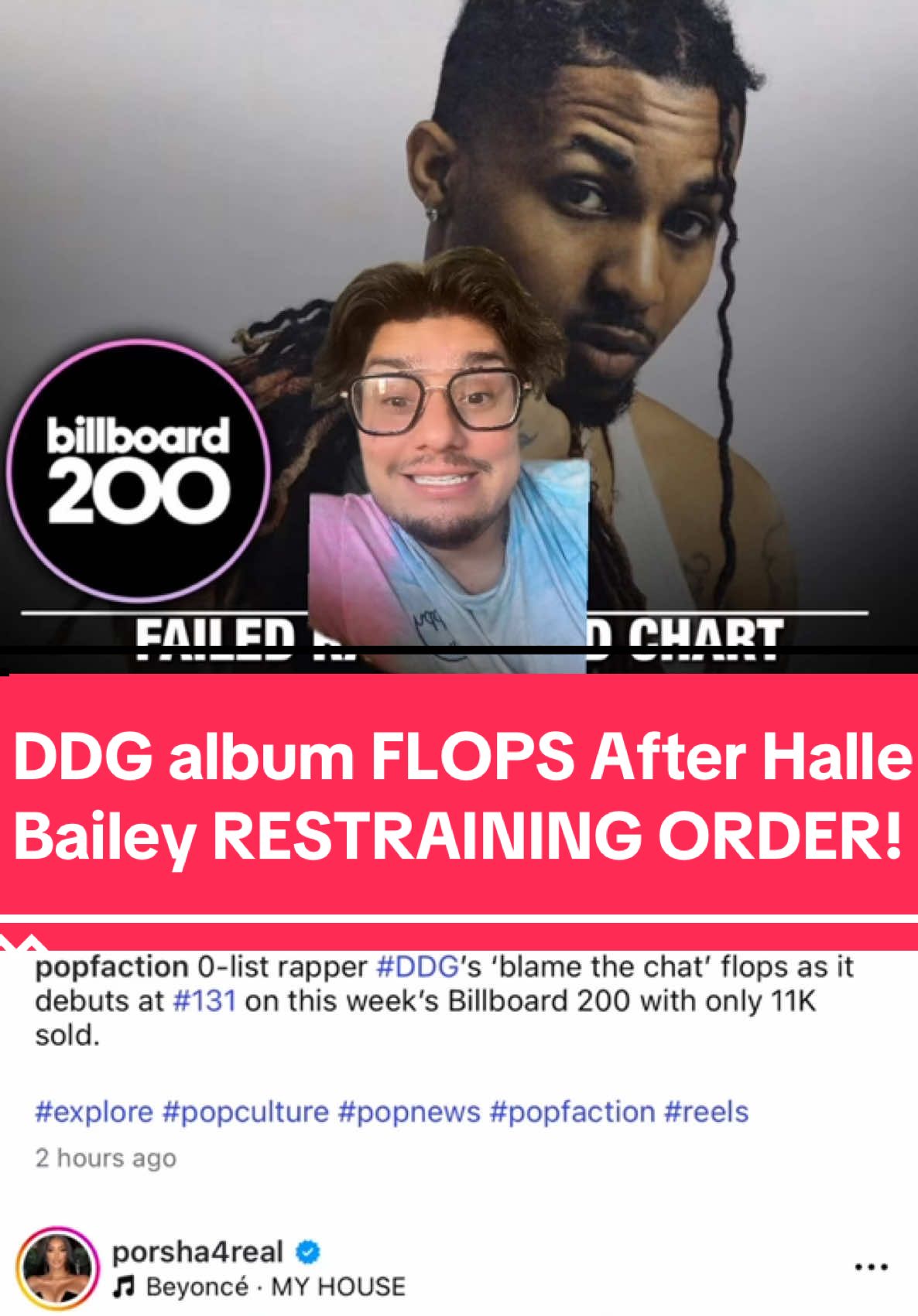 DDG album FLOPS After Halle Bailey RESTRAINING ORDER! #hallebailey #ddg  #greenscreen 