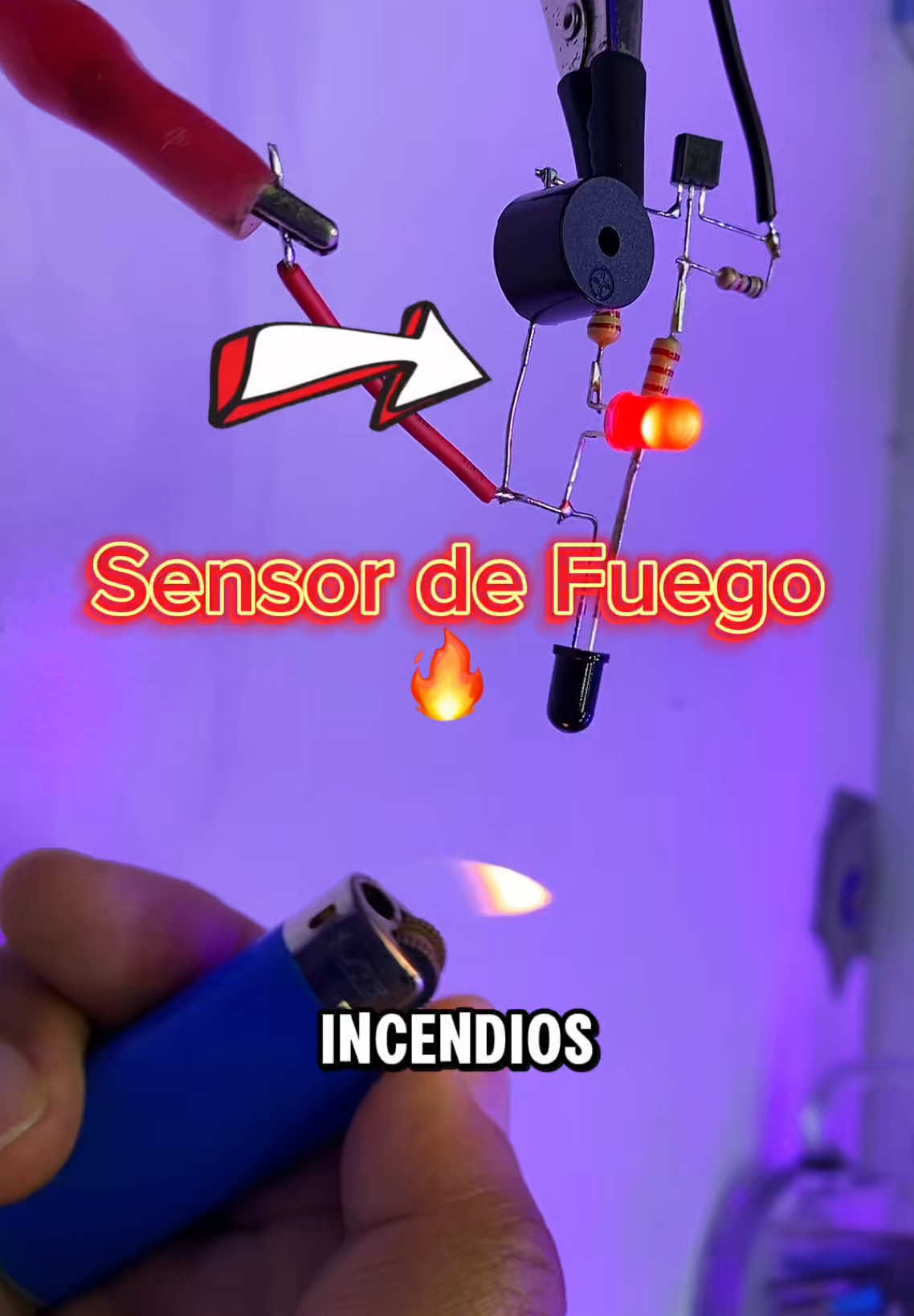 Cómo hacer un sensor de fuego con indicador LED y buzzer 🔥🚨 #sensor #led #incendio #alarma #detector #infrarrojo #luz #fuego #llama #circuito #ajilatech #proyectos #enecendedor #comohacer #electronica #basic #mecatronica #paratii 