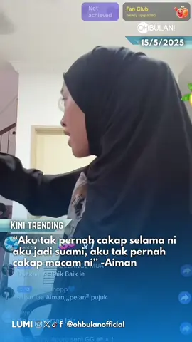 Replying to @Cah ~ Learn Mandarin 👋🏻 Kemelut rumah tangga pasangan pempengaruh, Siti Jamumall dan Aiman Tak Kesah yang sebelum ini dikatakan sudah selesai kembali menjadi perhatian apabila pempengaruh itu diceraikan talak dua, pada pagi Khamis 😰#ohbulan #fyp #news #sitijamumall #aiman #aimantakkesah #cerai #live 