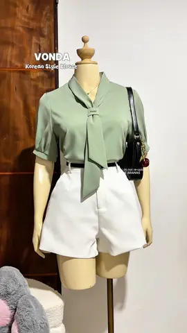 Vonda elegant Vneck Blouse #vonda #vneck #blouse #koreanstyle #poloblouse #OOTD 