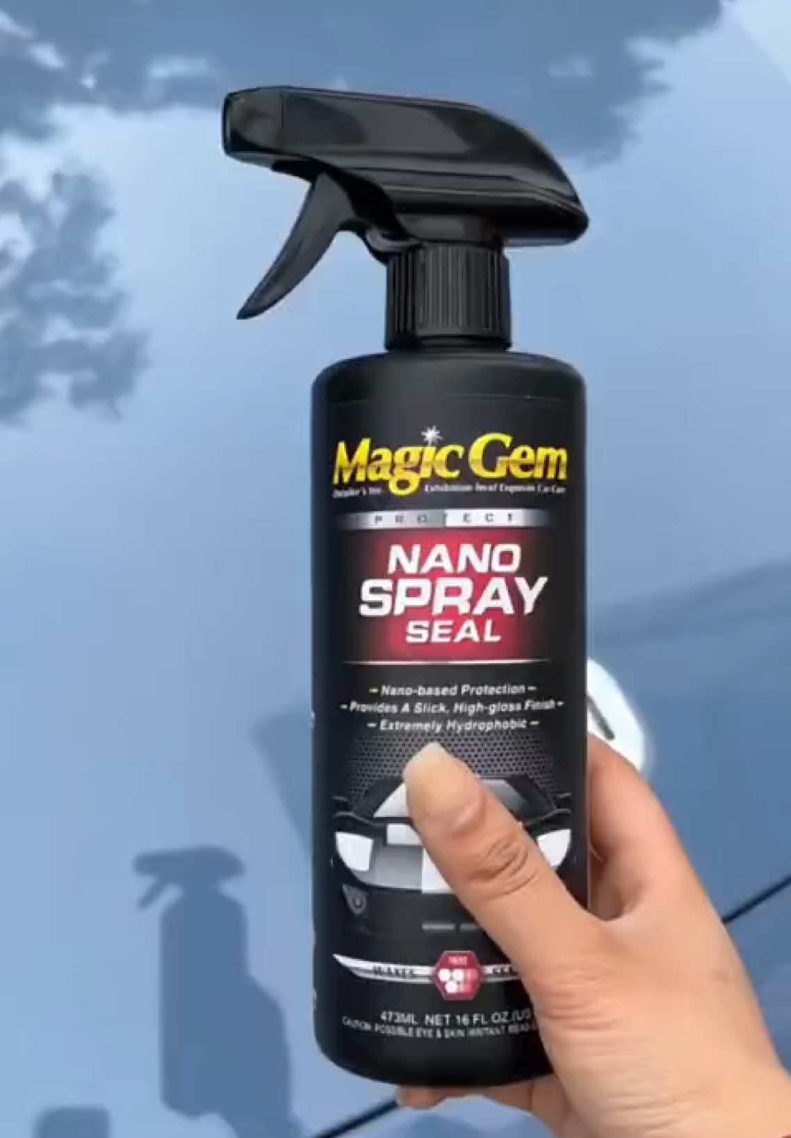 Chai xịt vệ sinh nhanh và làm bóng nhanh Magic Gem 473ml, độ bền phủ 1-2 tháng hiệu ứng chống bám nước mạnh dễ sử dụng tặng kèm khăn lau #chamxestore 