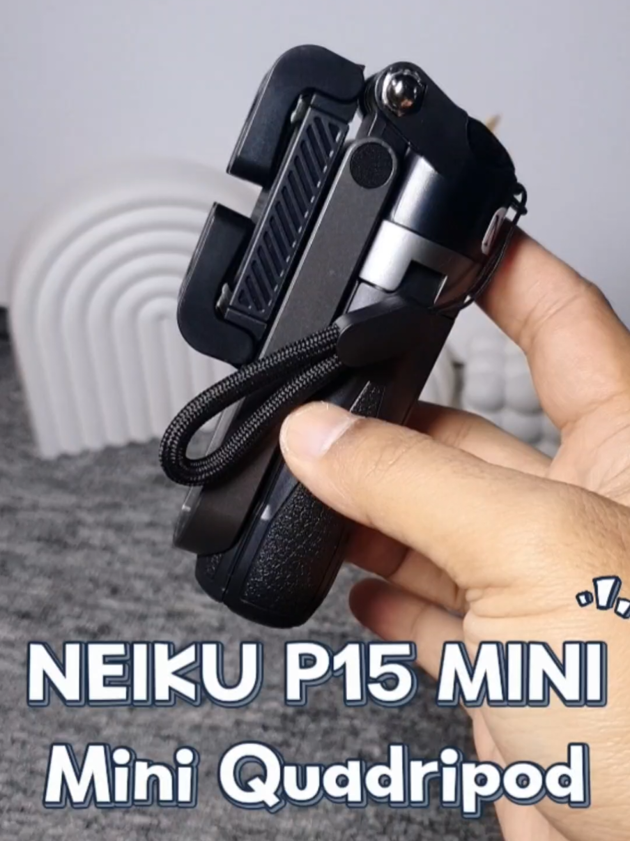 Neiku P15 Mini Grip Quadripod desain minimalis tapi multifungsi, wajib dibawa saat berpergian ! #minigripquadripod #tripodmini #neikup15mini #minitripod #tongsis #standholder #promoguncang #promodiskon 
