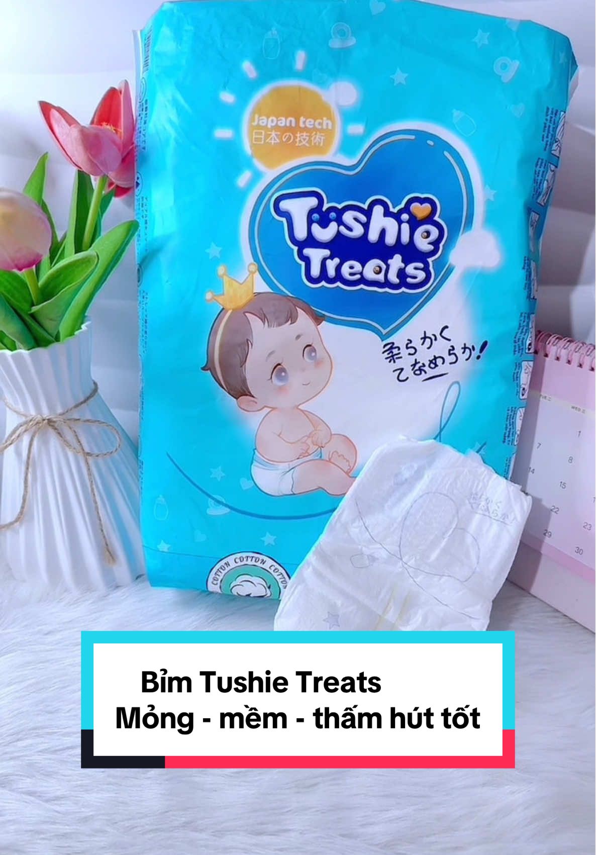 Bỉm quần - tã dán Tushie Treats Mỏng - mềm - thấm hút tốt #meemxoai🥭🥭 #tushietreats #bimchobe #bimchobeyeu #xuhuong 