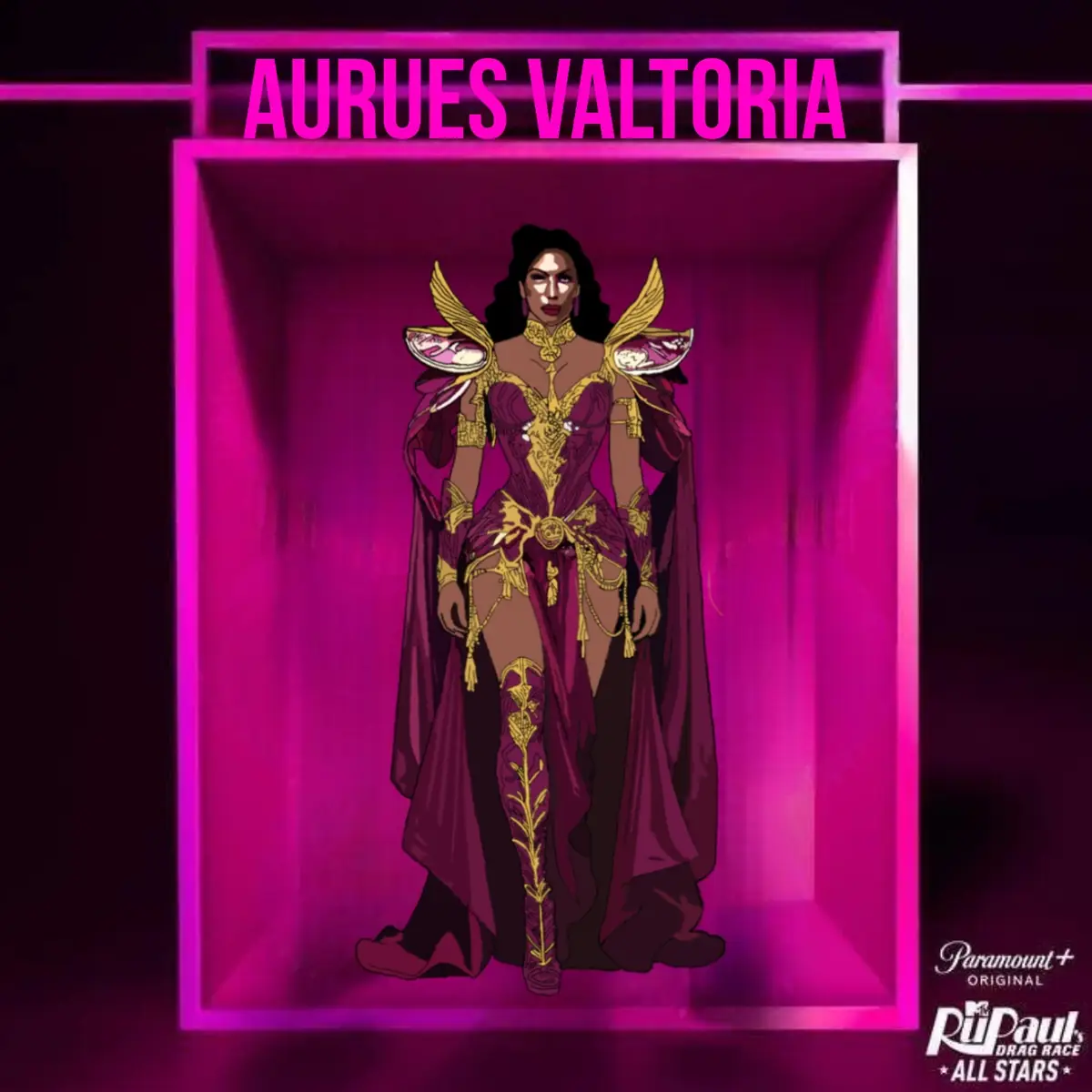Behold, the Amazonian warrior princess herself, Aurues Valtoria, descends upon the All Stars runway!  Her promo look is a breathtaking testament to power and grace, a fierce display of strength cloaked in the unexpected sweetness of pink. This is my play along look for rupaul drag race all star 10 promo look  #AuruesValtoria #allstar10 #rupualsdragrace #paperdrag #pink #warriors 