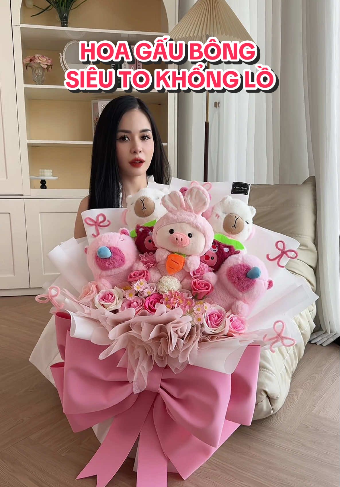 Bó hoa gấu bông khổng lồ. Món quà phù hợp cho 1/6 sắp tới cũng như các lễ kỉ niệm, sinh nhật nè 💓 #NHGFloral #LOVENHGFloral #NguyenHuongGiangFloral #hoaxinh #hoadep #hoagaubong #hoakhonglo #gấubông #qua1thang6 