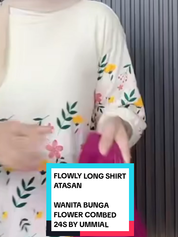 FLOWLY LONG SHIRT ATASAN WANITA BUNGA FLOWER COMBED 24S BY UMMIALI#longshir #trending #juallokal #shoptokopedia #fyp 
