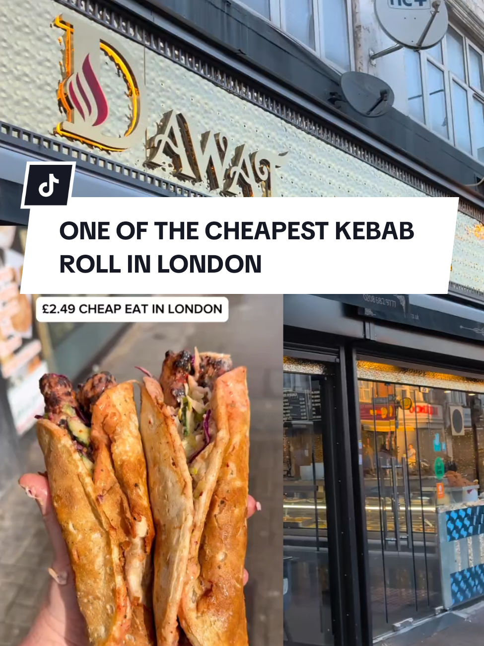 Dawat in tooting kebab roll for £2.50 #dawat #tooting #kebab #kebabroll #cheapeats #cheapmeal #london #halalfood  credit to @Eating with Tod 