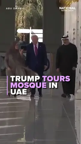 President Trump toured the Sheik Zayed Grand Mosque after arriving in Abu Dhabi, viewing the courtyard, columns and prayer room. #trump #mosque #abudhabi #uae