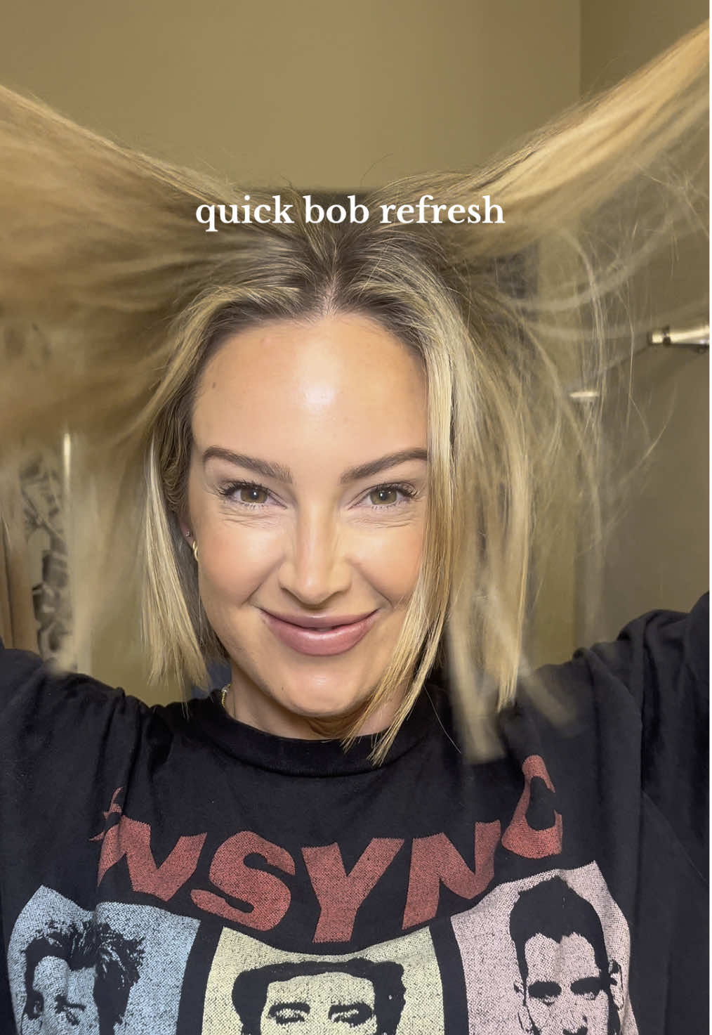 Trying to get comfy without a face filter 🥺 #hairtok #bluntbob #bobhair #bobhairstyle #bobhaircut #blondebob #MomsofTikTok #momsover30 