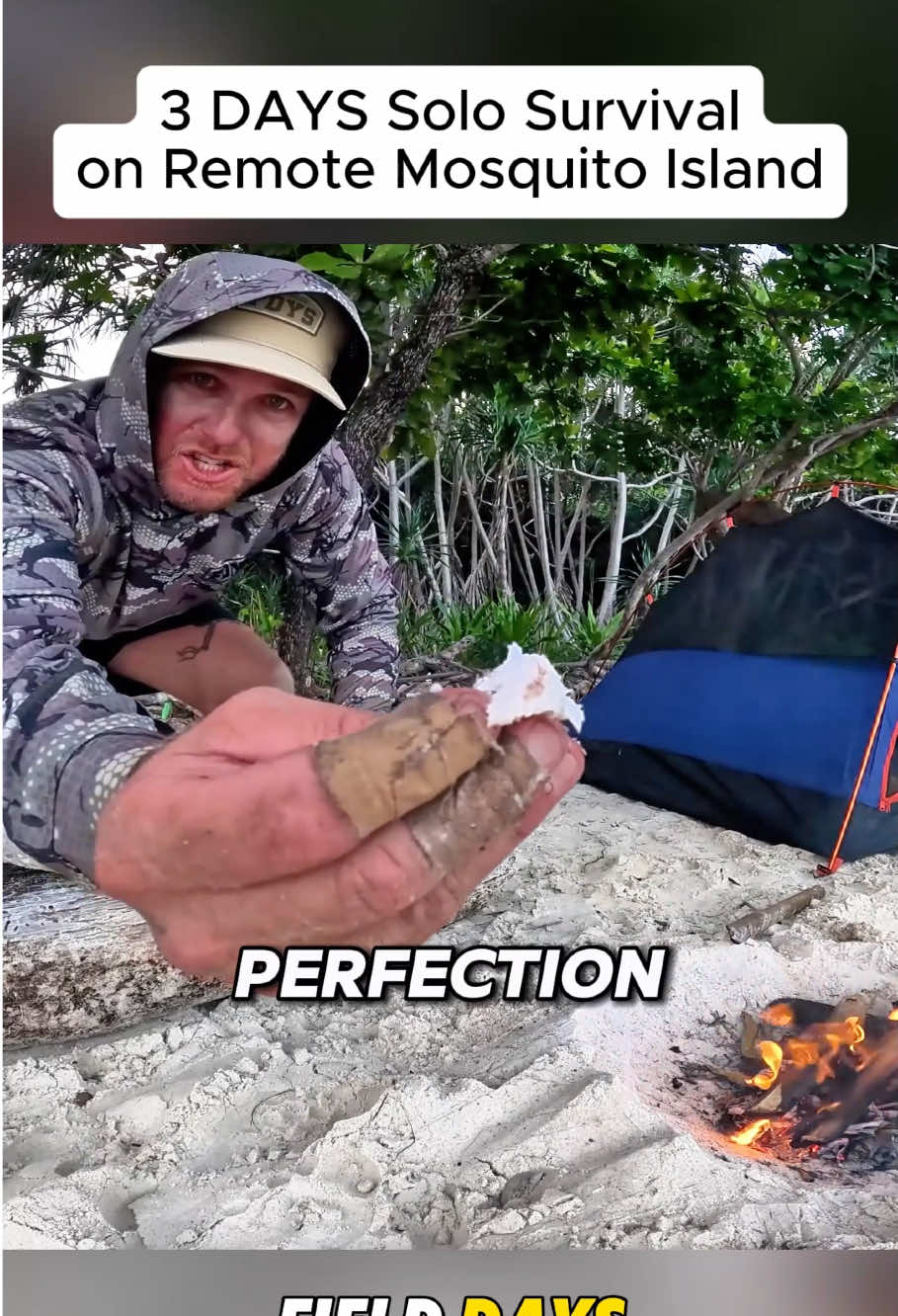 3 DAYS Solo Survival - NO FOOD, NO WATER - on Remote Mosquito Island #crab #catchandcook #camping #Outdoors #fishing #fielddays #fyp 