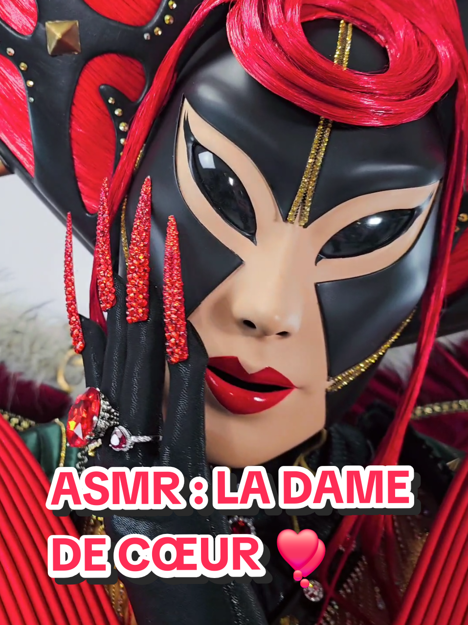 ASMR ❣️DAME DE CŒUR❣️🎬 @MASKSINGER_TF1  LET'S GET READY FOR FRIDAY 🔥🔥🔥 New costume creation for the TV show 📺  We are very happy to share with you our newest creation for the TV show Mask Singer, called '' Dame de cœur '' or Queen of hearts. ❤️‍🔥♠️💅 A huge thank to our talented and hardworking team, for making this very special costume live ❤️‍🔥  More coming soon ✨ stay tuned! #queenofhearts❤️ #damedecoeur #masksinger 