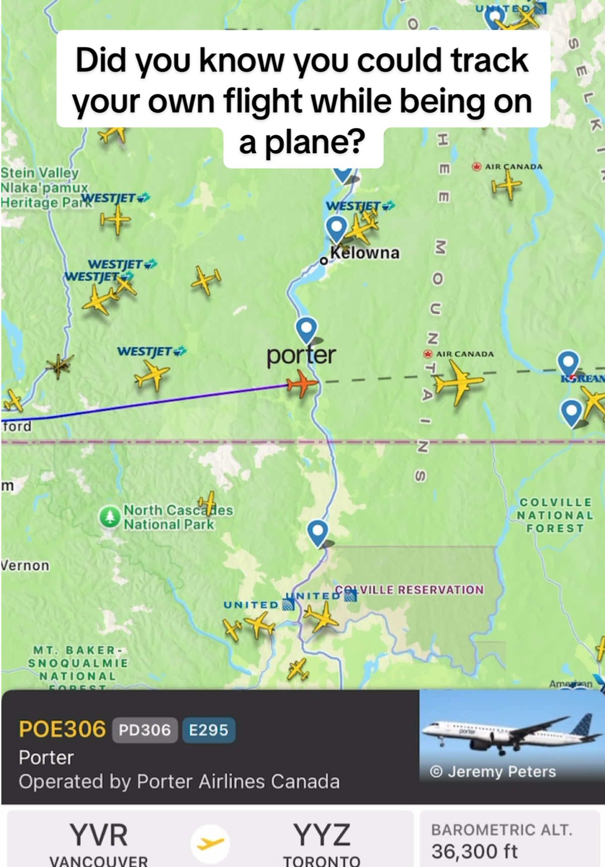 Have you ever tried tracking your own flight with Flight Radar while being on a plane? While it’s not always possible, some airlines have WiFi connection, which is sometimes hidden. This time I got a full on board connection with Porter Airlines. Just do the airline research before flying and check if you can connect and how to do so while flying. It’s awesome when you can plane spot right from your plane!  #airlines#aviation#flightradar24#avgeek#planespotting#flighttips  