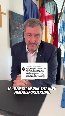 Antwort auf @Christina Lehmann178 Mehr wirtschaftliche Stärke, Sicherheit und Stabilität in unserem Land. Deutschland braucht einen echten Neustart und genau den bringen wir jetzt gemeinsam auf den Weg. #FragSöder #söder #deutschland #markussöder #csu #wirtschaft #fyp #fy 