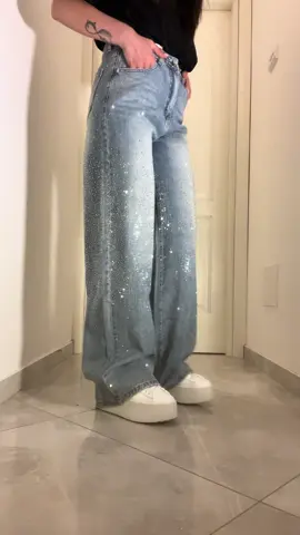 JEANS SHINE WIDE LEG🩵 Back Girlssss🩵 IG: Gio_HouseOfClothing #perte #fyp #jeans #shine #shinee #matching #matchingoutfits #jeansoutfit #brillantini #ootdhijab #ootdhijabstyle #glitter #zara #jeanswanita 