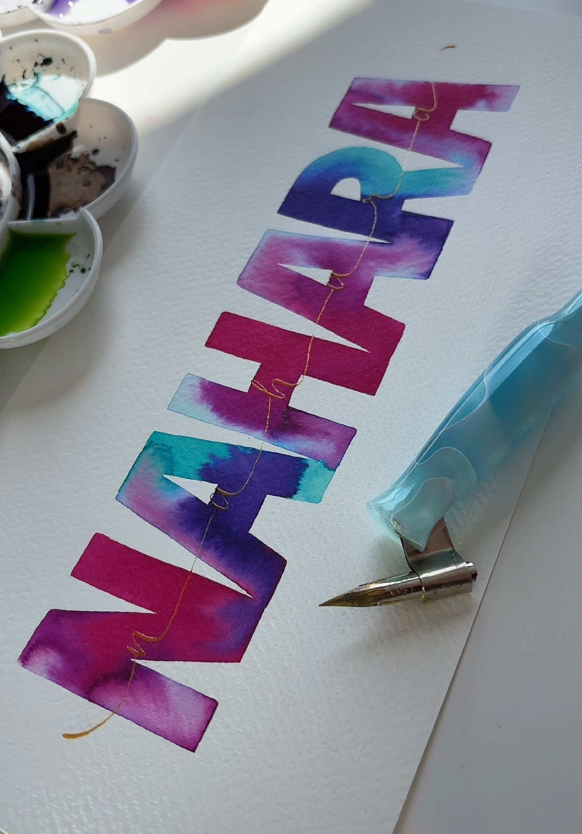 Replying to @NAHARA Thank you for your request 💫 I don’t want to talk about my nails 💅🏻 #painting #names #nahara #foryou #fyp 