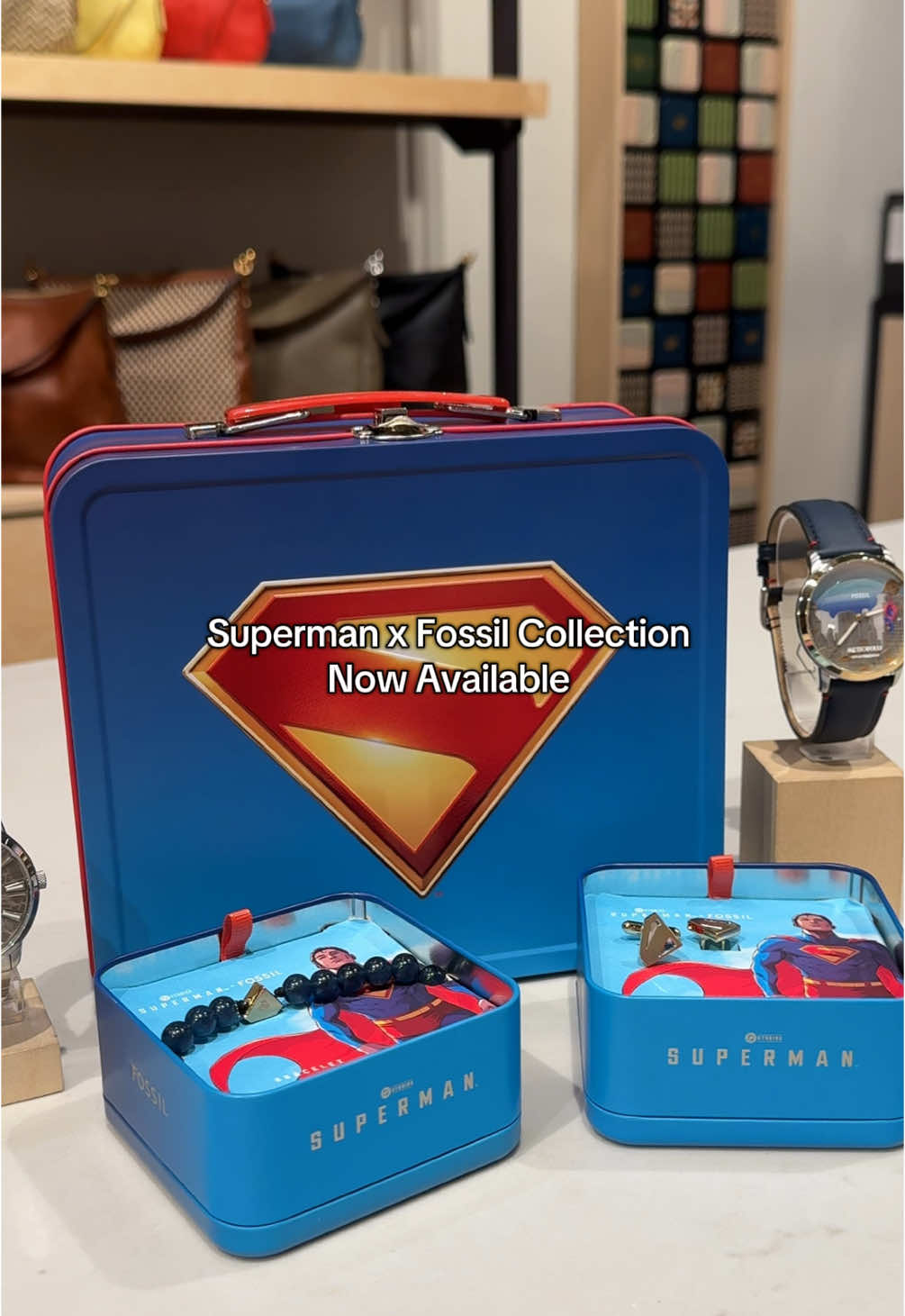 We’ve found your #kryptonite, and it’s at @fossil! 🦸‍♂️ Discover the new #superman x #fossil collection at #galleriadallas.  #watches #dc #comic #superhero #accessories #hero #dallas #dtx #collection  