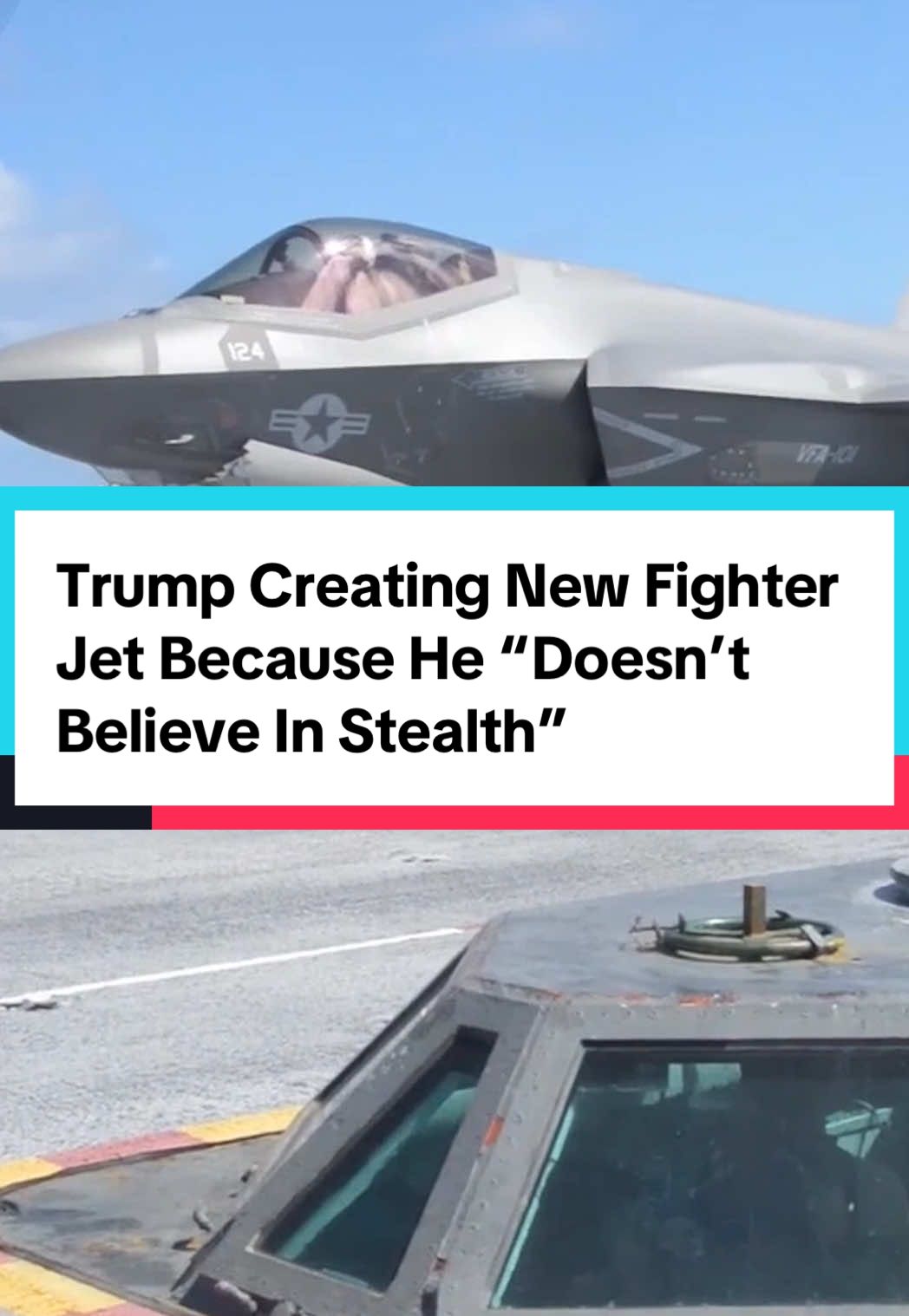 Trump Creating New Fighter Jet Because He “Doesn’t Believe In Stealth” #usa #america  Trump is now designing fighter jets for the Air Force because he thinks stealth isn’t real and says that the fighters are ugly because of it. Earlier today, Trump gave a press conference and he said a few things about fighter jets. So to start he said “I'm not a huge believer in stealth, because stealth is basically a lot of it's designed into shape. And, you know, I'm I'm sure you maybe think. But also if if that's the case taken to figure it out pretty fast, I think. So you're going to design an ugly plane for stealth reasons. And then six months later they're going to figure out this, and then you're stuck with a plane now.” He also said that he's going to redesign the F-35 to the F-55 with a simple upgrade and it will have two engines instead of one because he doesn’t like single engines. One aviation researcher reacted to this saying - “Yes for sure, take a F-35 and simply add a second engine to it! And that happens when idiots talk about stuff they simply do not understand!” The F-35 is supposed to be in service until 2060, and it’s the most expensive plane ever created. The War Zone said that a dual engine F-35 might be of interest to people but that they would have to completely redesign the entire aircraft. They also expressed skepticism over the F-55 actually happening for a few reasons: “The U.S. Air Force is clearly struggling to afford the programs it already has on its books including the F-47.” And - There is also the very real possibility, and even some would argue a probability, that, with the F-55, Trump was describing an altogether non-existent program.” Noting the time Trump announced a delivery of F-52 and F-35 fighters to Norway but that he was confused, and what actually happened was the delivery of 52 F-35s to Norway.