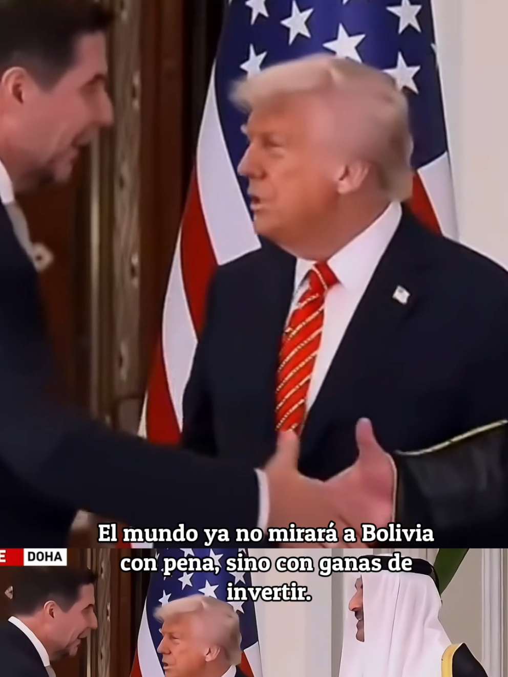 Hoy tuve el privilegio de conversar con Sus Altezas, el Emir del Estado de Qatar, Jeque Tamim Bin Hamad Al-Thani, y la Jequesa Jawaher bint Hamad Al Thani, así como con el Presidente @President Donald J Trump. Llevamos un mensaje claro: Bolivia va a cambiar. 🇧🇴 Y estoy seguro de algo: el mundo entero empezará a mirar hacia nuestro país, no con pena… sino para invertir. #DespiertaBolivia #donaldtrump #paratiiiiiiiiiiiiiiiiiiiiiiiiiiiiiii #Qatar 