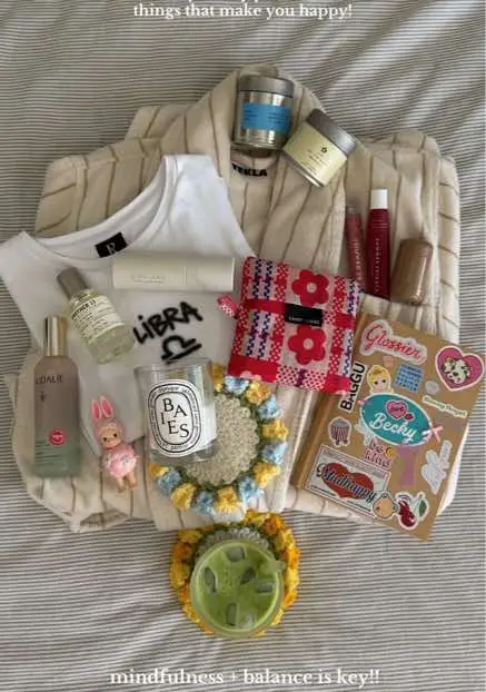 Current favorites + heavy rotations coming from a recovering overcomsumer 🤸🏻‍♀️🌟 I haven’t posted a favorites video in so so long because I’ve been practicing mindful consumption. That doesn’t mean I stopped shopping completely, but just more carefully & with balance! I wanted to find my personal style, without impulse buying & conforming to micro trends, before sharing my own favorites. After months of discovering new styles, project pans, & taking things in & out of wish lists, I can confidently say I’ve found products/hobbies I genuinely love 🫶🏼 #favorites #mindfulness #mindfulconsumption #overconsumption #overconsumptionrecovery #balance #favoriteproducts #shopping #shopaholic #journaling #matcha #sonnyangel #vintage #fashion  @Rocky’s Matcha @nami matcha @Summer Fridays @Tower 28 Beauty @Caudalie @rhode skin @BAGGU @Emi Jay @mariko 🌈 