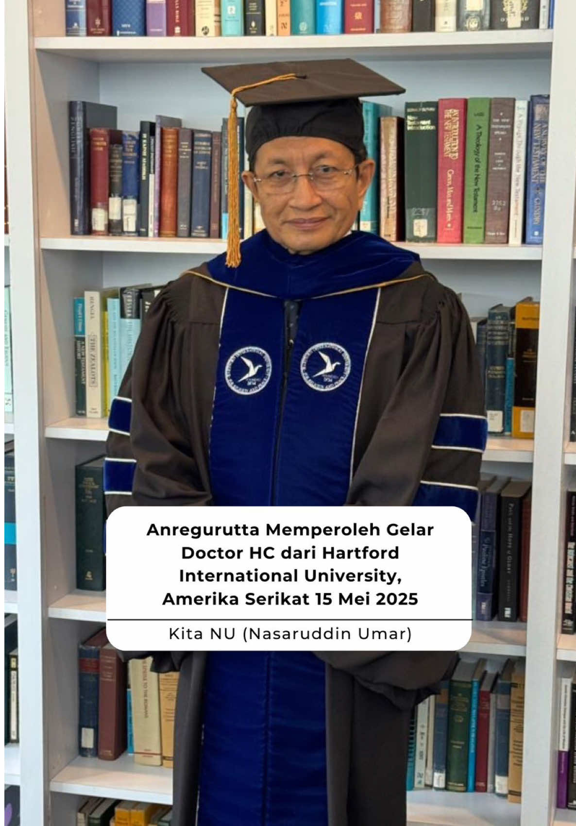 Menayala pak Menteri Agama❤️🔥Anregurutta @Prof. Dr. KH. Nasaruddin Umar memperoleh gelar Doctor HC dari Hartford International University, Amerika Serikat 15 Mei 2025. @Prabowo  tidak salah pilih @Kementerian Agama RI @As'adiyah Pusat  #ulama #islam 