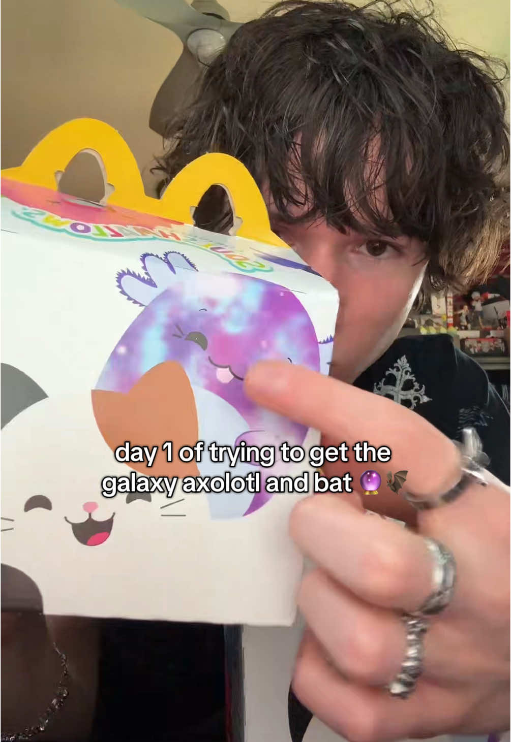 i will keep going back to McDonald’s until i get both the galaxy axolotl and bat I NEED! #foryoupage #squishmallows #mcdonalds 