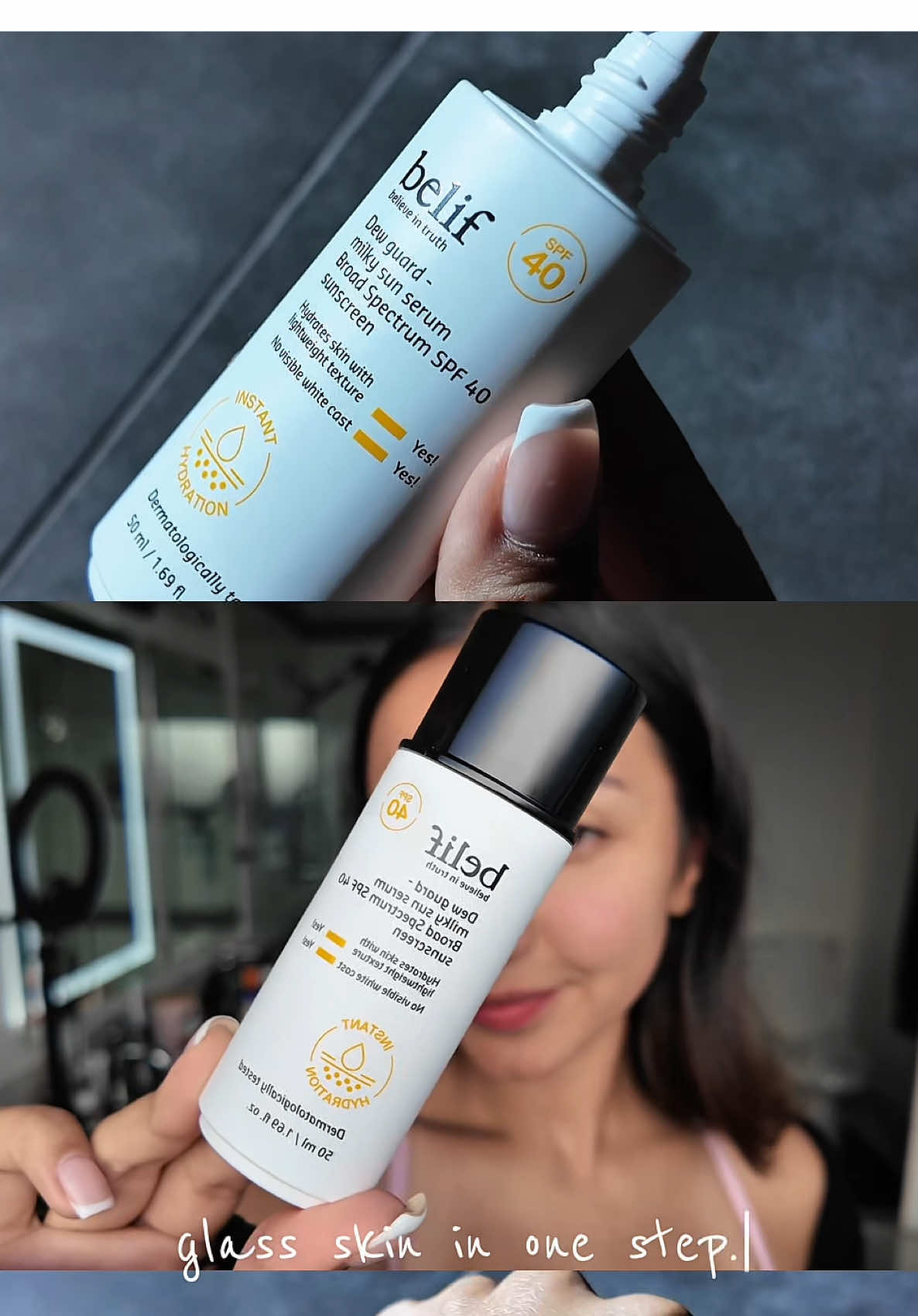 Skincare that multitasks? say less. belif’s Dew Guard Milky Sun Serum is a lazy girl’s dream, hydrating like a serum, protecting like an SPF and leaving zero white cast. ☀️ Featherlight, glowy, and effortless. Now available on Amazon & Ulta ✨ @belif USA  #belif #sunserum #sunscreen #chokchok #lightweight #koreansunscreen #koreanskincare #nowhitecast #kbeauty #glassskin #creatorsearchinsights #summerskincare #summerglow #glowyskin 