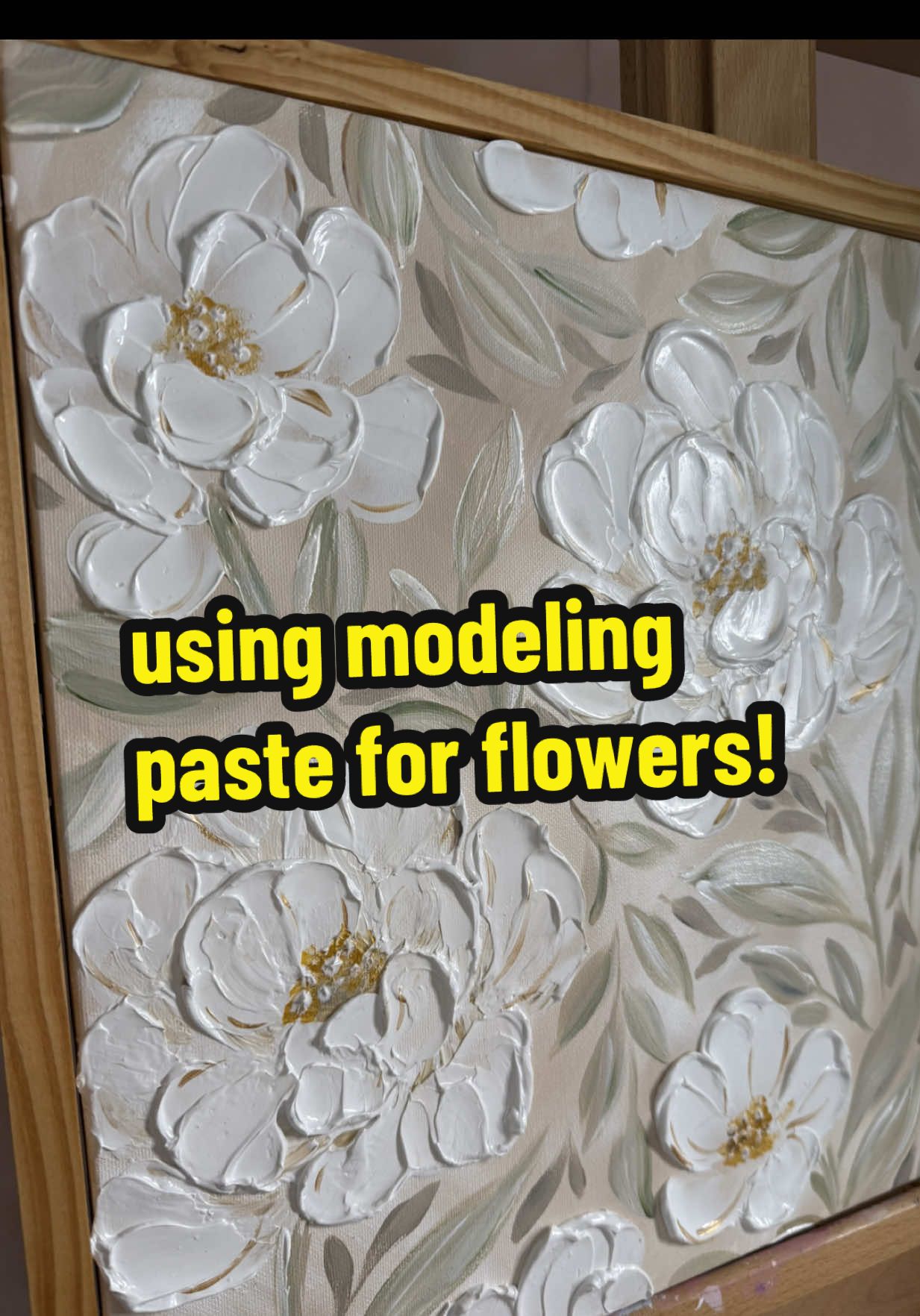 New canvas unlocked 🤭🤩 I’ve been wanting to make a neutral canvas for my house and I’m so happy I experimented with the modeling paste!! I have so many ideas in my head for more canvases ✨I also decided that my next drop will be mostly neutral colors so I’m super excited to start cranking out pieces for that!!#flowertutorial #camillacreations #artist #flowerpainting #texturedart #texturedflowers #canvasart #texturedcanvas #homedecor #acrylic