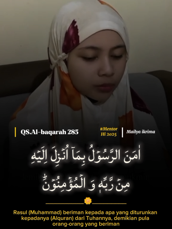 arim membacakan surah Al-Baqarah 285 dan jangan lupa follow ya 🥰‼️#arim #mailyaikrima #albaqarah285 #ngaji 