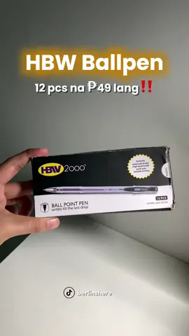 12 pcs na HBW Ballpen for only 49 pesos nalang!😍 #HBWBallpen #ballpen #pen #backtoschool #schoolsupplies 