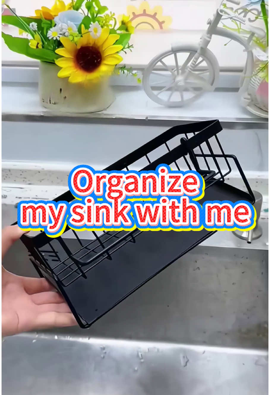 #tiktokshop Kitchen Accessories Sink Drying Rack Gadgets ,Stainless Metal Sponge Drain Holder