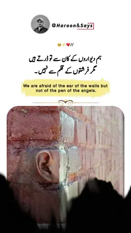 ہم دیواروں کے کان سے تو ڈرتے ہیں مگر فرشتوں کے قلم سے نہیں 🥺 #haroonwrites24 #quotes #urduquotes #englishpoetry #englishquotes #pakistan #foryou #foryoupage #viral #viralvedio #fyp @TiktokPakistanOfficial 