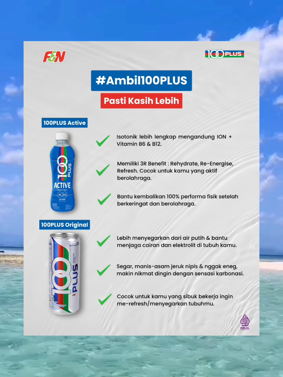 Habis olahraga paling pas kalau nyegerin badan, ambil 100PLUS Active Pasti Kasih Lebih, Isotonik dengan ION plus Vitamin B6 & B12 buat bantu kamu tetap aktif dan segar setiap saat! Cek keranjang kuning dan coba kesegarannya! @100plus.id  @fnnindonesia  #Lampaui100Persenmu #IONPlusVitamin #Ambil100PLUSPastiKasihLebih #100PLUSActive