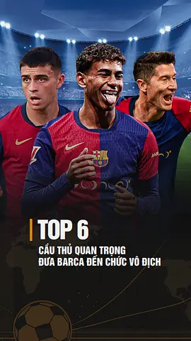 TOP 6 CẦU THỦ ĐẶT NỀN MÓNG CHO CHỨC VÔ ĐỊCH CỦA BARCA #fancuongngoaihang #bongda #epl #sportsontiktok #football #footballtiktok #Soccer #soccertiktok #sports #barcelona #realmadrid #yamal #lewandowski #raphinha