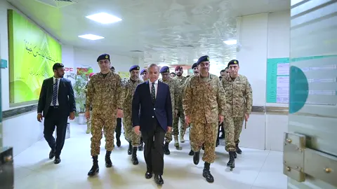 Prime Minister Muhammad Shehbaz Sharif along with Defence Minister Khawaja Muhammad Asif, Chief of the Army Staff General Syed Asim Munir and Minister for Information and Broadcasting Attaullah Tarar visited Combined Military Hospital Rawalpindi to meet the soldiers injured during M'arka-e-Haq.