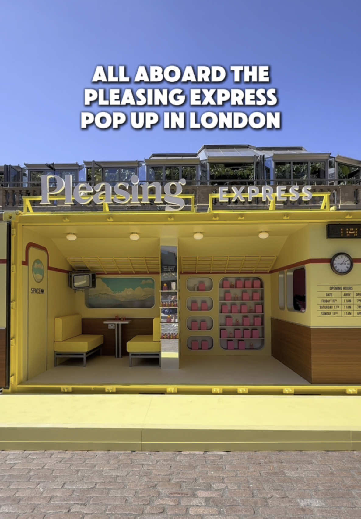 You’re invited to board the @Pleasing Express in @Covent Garden 🚂 and be among the first to discover the brand new fragrance, Happy Accident, available exclusively at @SPACE NK 💛 ✨ Take a ride and snap your photo in the Pleasing train carriage ✨ Enjoy some free candy floss to sweeten the journey ✨ Grab some free stickers ✨ Receive an exclusive Space NK x Pleasing tote bag and a Pleasing Nail Varnish if you purchase the fragrance on the day at the pop up! 📍 Covent Garden Piazza 🗓️ Friday 16th May: 11am-7pm, Saturday 17th May: 11am-7pm, Sunday 18th May: 11am-6pm 🎟️ Free to attend. No booking required! #pleasing #pleasingharrystyles #spacenk #londonpopup #thingstodoinlondon #londonguide