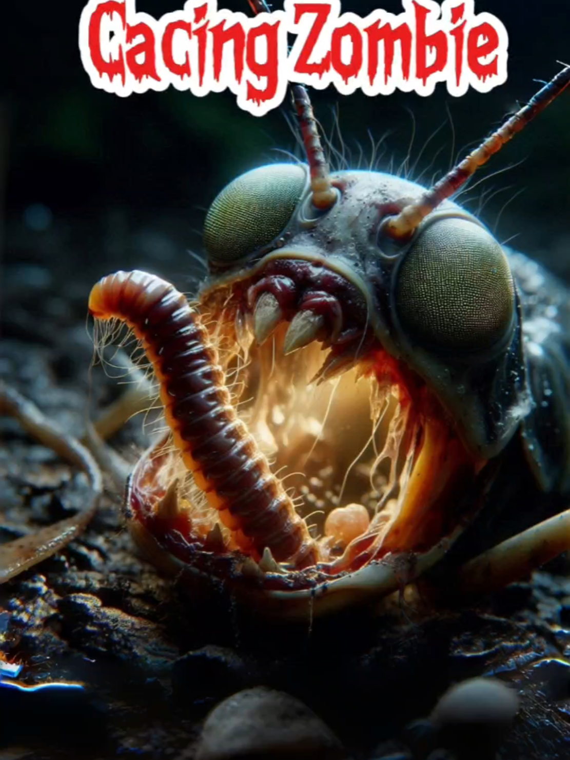 Cacing zombie, jangkrik ini di buat jadi boneka hidup! #tiktokvideo #facts #fyp 