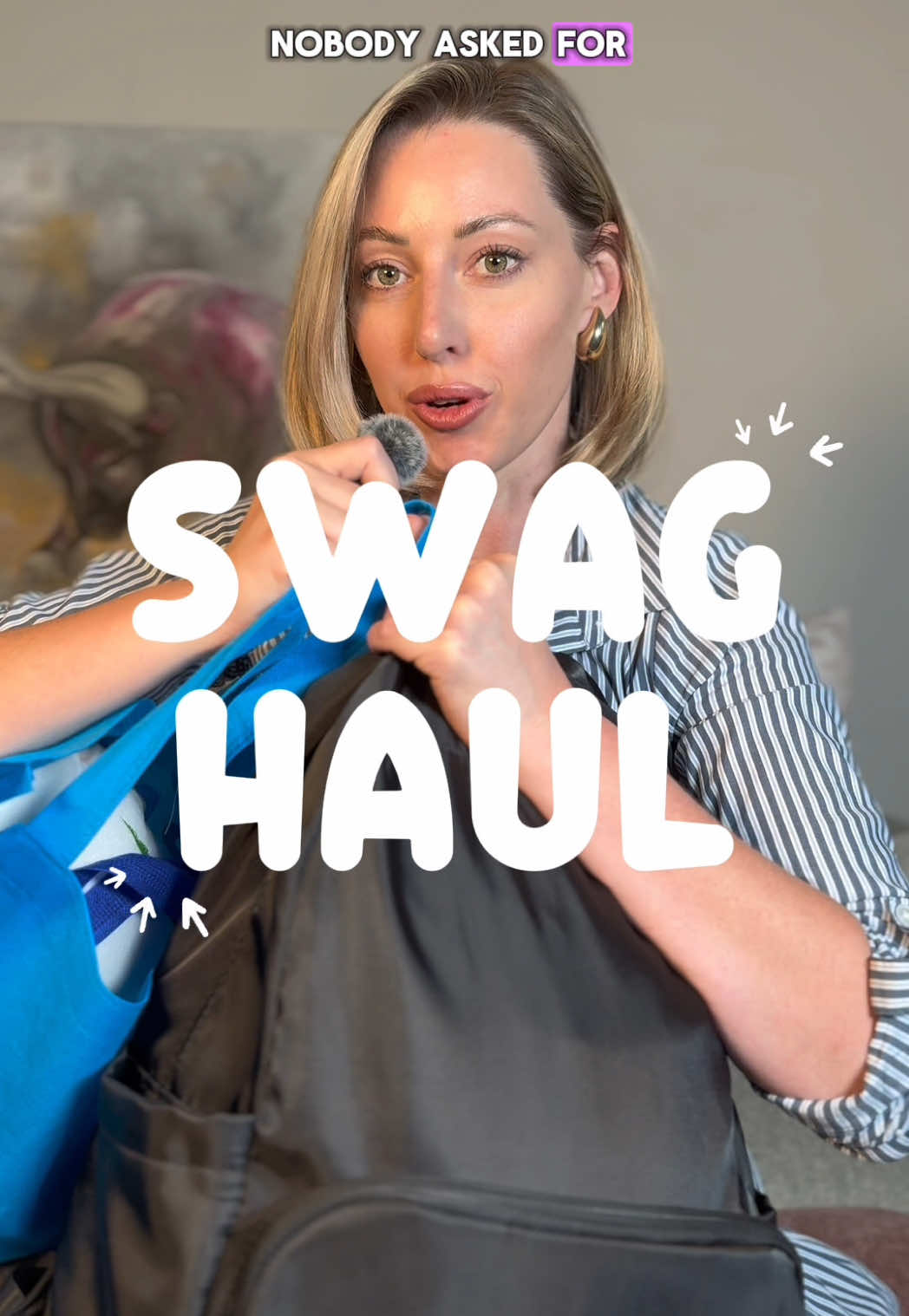 #CapCut here is a swag haul that nobody asked for from my favorite finance conference.  My microphone clearly wasn’t connected when I recorded this. Huge shout out to Jermal!  #womeninfinance #financeconference #conferenceswag 