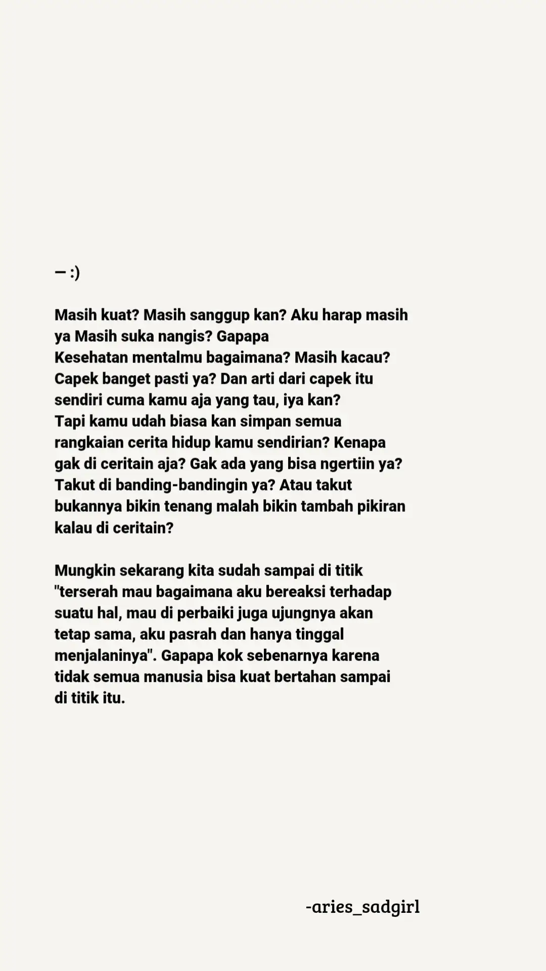 #foryou #galaubrutal #sadstory #xyzbca #quotes #fyp #galaustory #sadvibes #xyzcba #quotesaesthetic #fypシ #sadvibesonly #xyzbcafypシ #quoteshariini #fypage #quotestory #MentalHealth #mentalhealthmatters #brokenhome #pikirankacau #nangisdipojokan #menangis #brokenheart #MentalHealthAwareness #anakperempuan #anakperempuanpertama #tentanganakperempuan #akucape #akucapek #akugakuat #mentalhancur #anakkedua #akubanyaklukanya #seoranganakperempuan #anakpertamaperempuan #anakpertamaperempuanharuskuat #akugasekuatitu #akugasekuatituternyata #masihkuatkan #masihkuatbertahan #rela #shannashannon #relashannashannon #relalirik #relacover #shannashannonrela #tanpaberpamitankamu #menghilangbagaiditelanbumi #tanpaberpamitankamumenghilang #haruskahakubertahan #shannashannonlagu #psikologi 