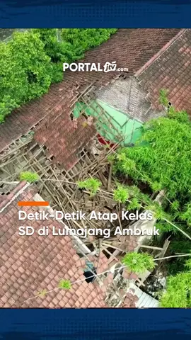 Detik-Detik Atap Kelas SD di Lumajang Ambruk Atap ruang kelas SDN Kutorenon 3, Lumajang ambruk saat jam sekolah, Jumat (16/5) siang. Beruntung tidak ada korban karena ruang sudah dikosongkan sejak sebulan lalu. Kondisi bangunan diduga lapuk karena terakhir direnovasi pada 2002. #lumajang #atapambruk #sekolahrusak #jtvrek #portaljtvcom