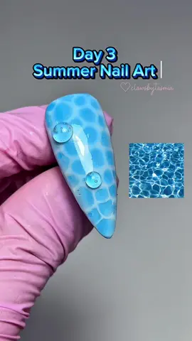 DAY 3 - WATER💦 nail tutorial!!! #waternails #bluenails #nailtutorial #summernails #3dnailart #3dnails #nailseries