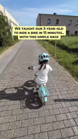 We honestly didn’t expect this to work so well… But this one simple trick had our 3-year-old riding a bike in just 15 minutes! No more running behind, no more frustration: just a fantastic little hack every parent should know. #parenthack #tipsandtrick #toddlertips #toddlerbike #bikers 
