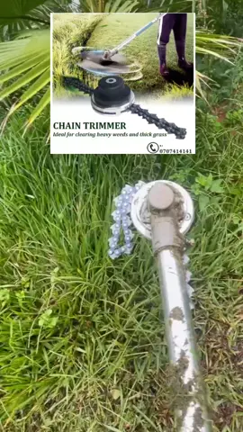 A chain blade is needed for a brush cutter to efficiently cut through thick vegetation, dense brush, and tough weeds, offering more power and precision than a standard line blade. Call us at 0707414141 #chainblade #ikonicagriculturalmachinery #brushcutter 