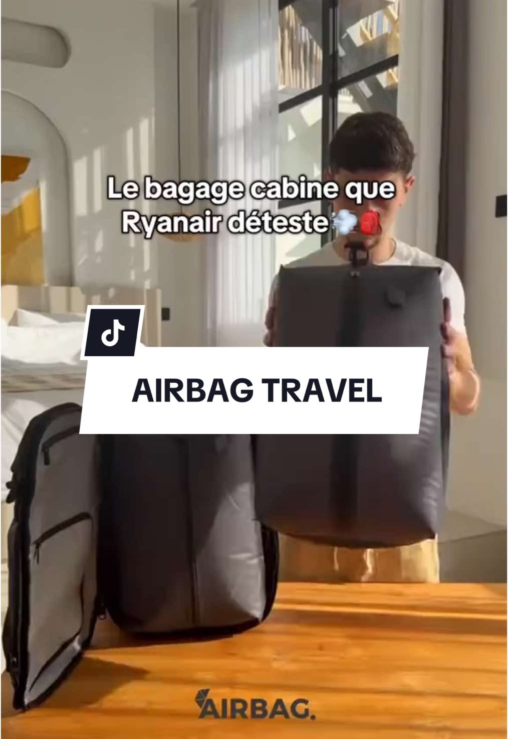 Voyagez l’esprit léger et sans frais de bagage supplémentaires🛫 🎒Le sac de voyage AIRBAG c'est : • 2 semaines d'affaires • Dimensions cabine • Respect du poids limite imposé (8-12kg) • Zéro frais de bagage garanti ! • 75% de réduction du volume de vos vêtements • De 29l à 60l grâce à la compression sous vide • Multi-compartiments intelligents #travel #airline #luggage #vacance 