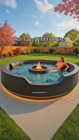 I'm gonna need a hot tub with a fire pit immediately! 👏👏 #hottub #backyardvibes #tiktokmademebuyit 