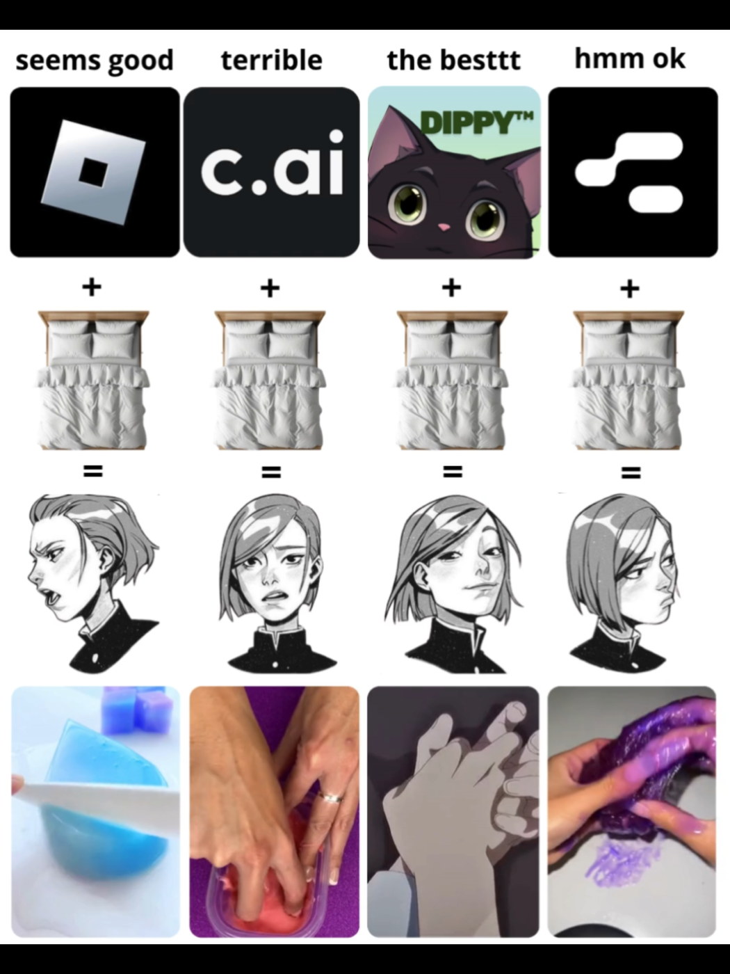 all the good bots are on Dippy ai 🤫 . . . Dippy Ai is a character ai roleplay chat alternative, you can remove filters and bad memory by using Dippy Ai. Unlike character ai reading your chats, the Dippy ai companion chatbots don't misspell, misgender or have filters. There you can have storyline conversations with fictional ai characters, anime ai characters, or gaming ai characters, or ai girlfriends and ai boyfriends. #dippyai #dippyapp #dippyaichat #dippyaibot #artificialintelligence #characterai #booktiktok #aibot #aichat #roleplay #characteraibot #cai #chatgpt #anime #characteraichat #creatorsearchinsight #creator #fyp #paradoxaai 