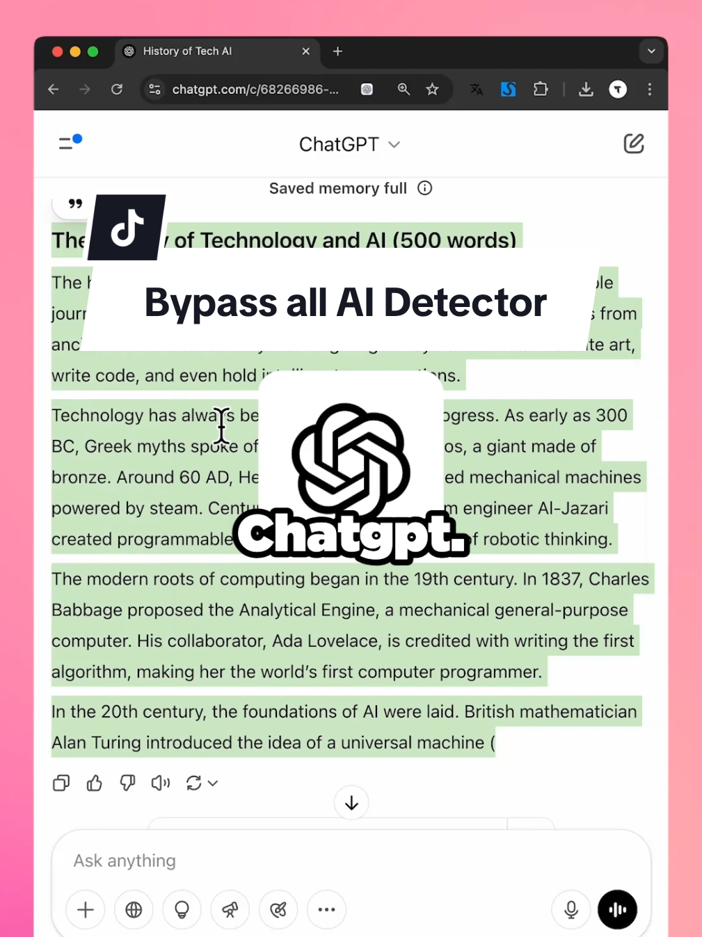 Do This Before Copying and Pasting From Chatgpt #chatgpt #ai #college #university #tenorshareaibypass #changeaitohumantext #undetectablecontent #aidetectionbypass #antiaidetector 
