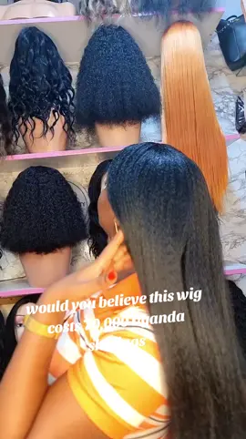 Grab this Natural hair wig @70k.  0705659545.Location califonia plaza luwuum Street shop number L44 ground floor. #fyp #affordablewigs #wiginstalltutorial #wigskampala 