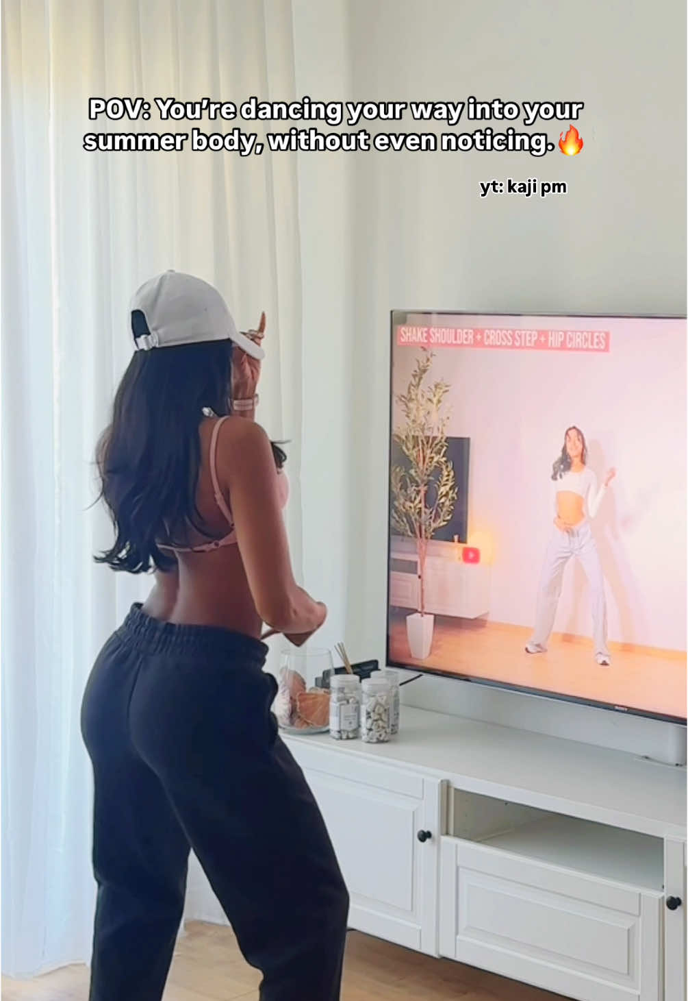 This is how I trick my brain into working out… again. 🤓 Summer’s coming, and this feels like dancing, not training.  🥳💃🏽☀️ Also for my US girls who want to dance their way into summer ✨ FREE workouts (YT: Kaji Pm)  #dancehiit #fitgirlsusa #homeworkoutusa #d#dancehiith#homeworkoutusa#athomeworkout #b#burnfatfast #u#usafitnessn#noequipmentworkout #s#standingworkout #cardiodance