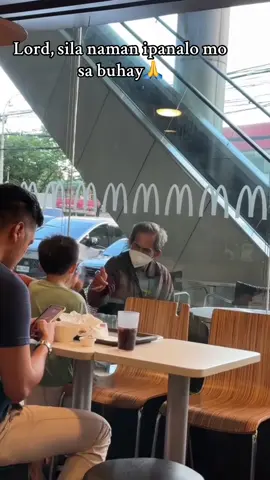 When we entered McDonald's, I noticed a man outside asking for food or money. I asked my companion to order an extra meal for the 